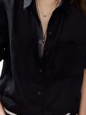 Linen shirt H&M black size S like new