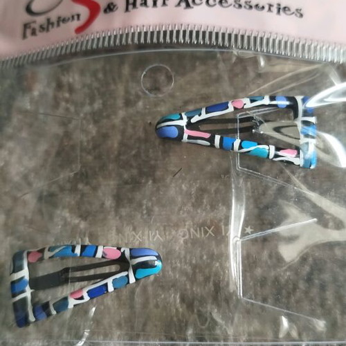 Hair clips new, pack of 8, blue