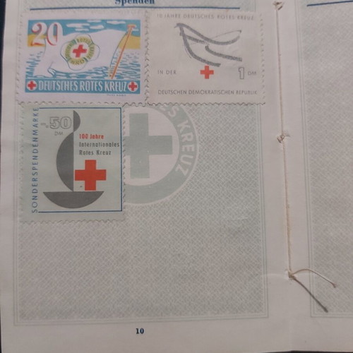 German Red Cross Membership Booklet used with photo and stamps 1959-1964