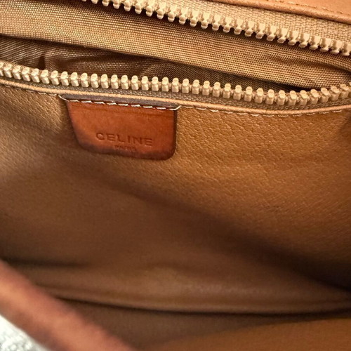 Celine vintage handbag used brown with strap
