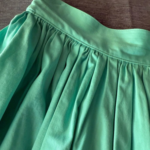 Handmade pleated skirt green, cotton, size Small, like new
