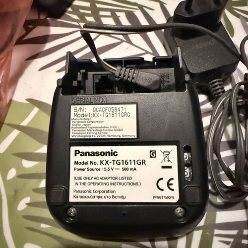 Panasonic KX-TG1611 cordless home phone used, black