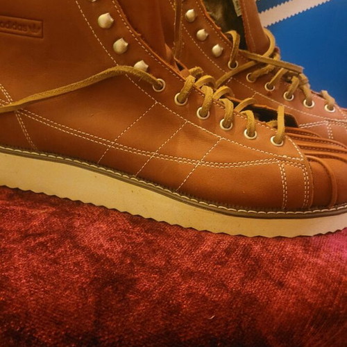 Adidas Super Star leather boots new, brown, size 46