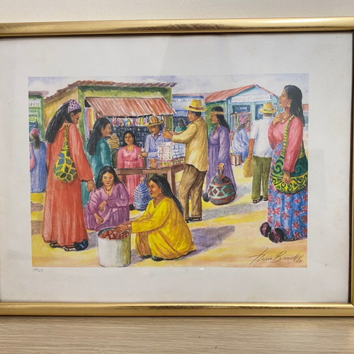 Original Signed Ethnik Painting Ivan Bracho New