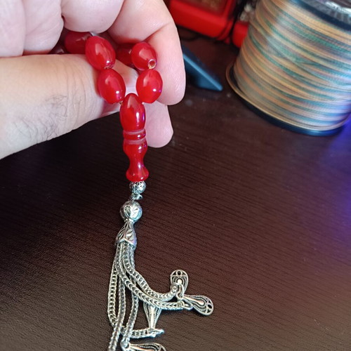Mastic komboloi worry beads with pine scent, 33 beads