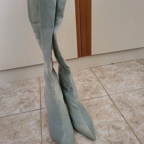 H&M denim boots new, knee-high, size 40