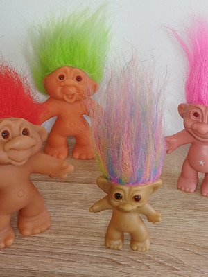 Trolls doll set, pack of 4 vintage figures