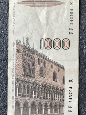 Banknote used, as shown