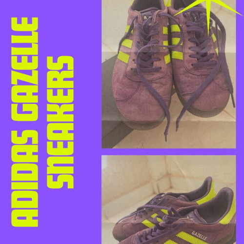 Adidas Gazelle sneakers size 38.5 used, green and purple