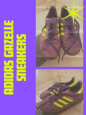 Adidas Gazelle sneakers size 38.5 used, green and purple