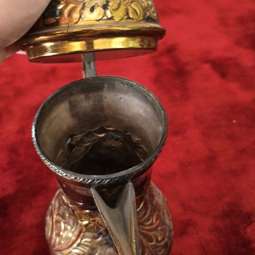 Vintage Arabic Copper and Brass Dallah Coffee Pot