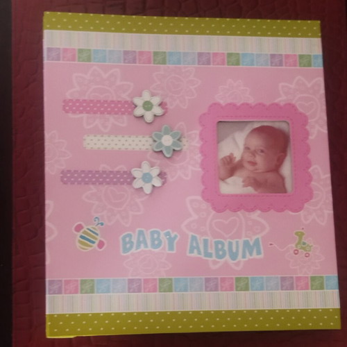 Baby photo album with information pages