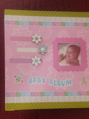 Baby photo album with information pages
