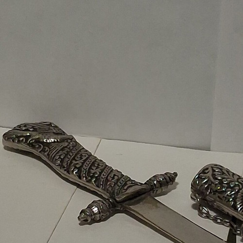Athens Decorative Greek Knife vintage with embossed metal sheath