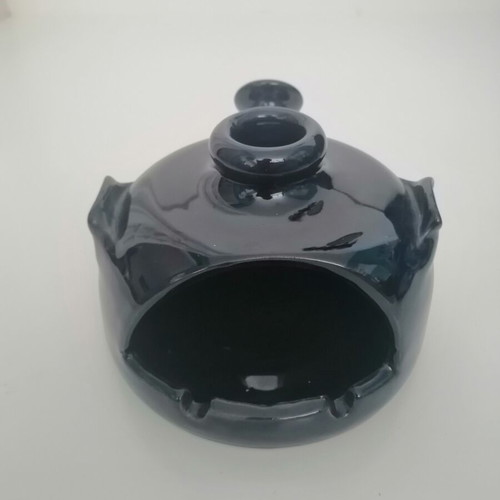 Ceramic ashtray blue with windproof design