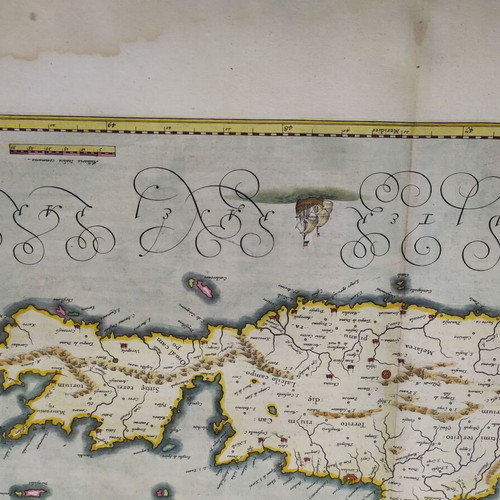 Authentic handcolored map of Crete by Blaeu used