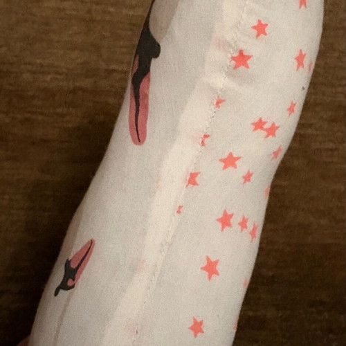 Mimi Lou Swan pillow like new, pink and white colors