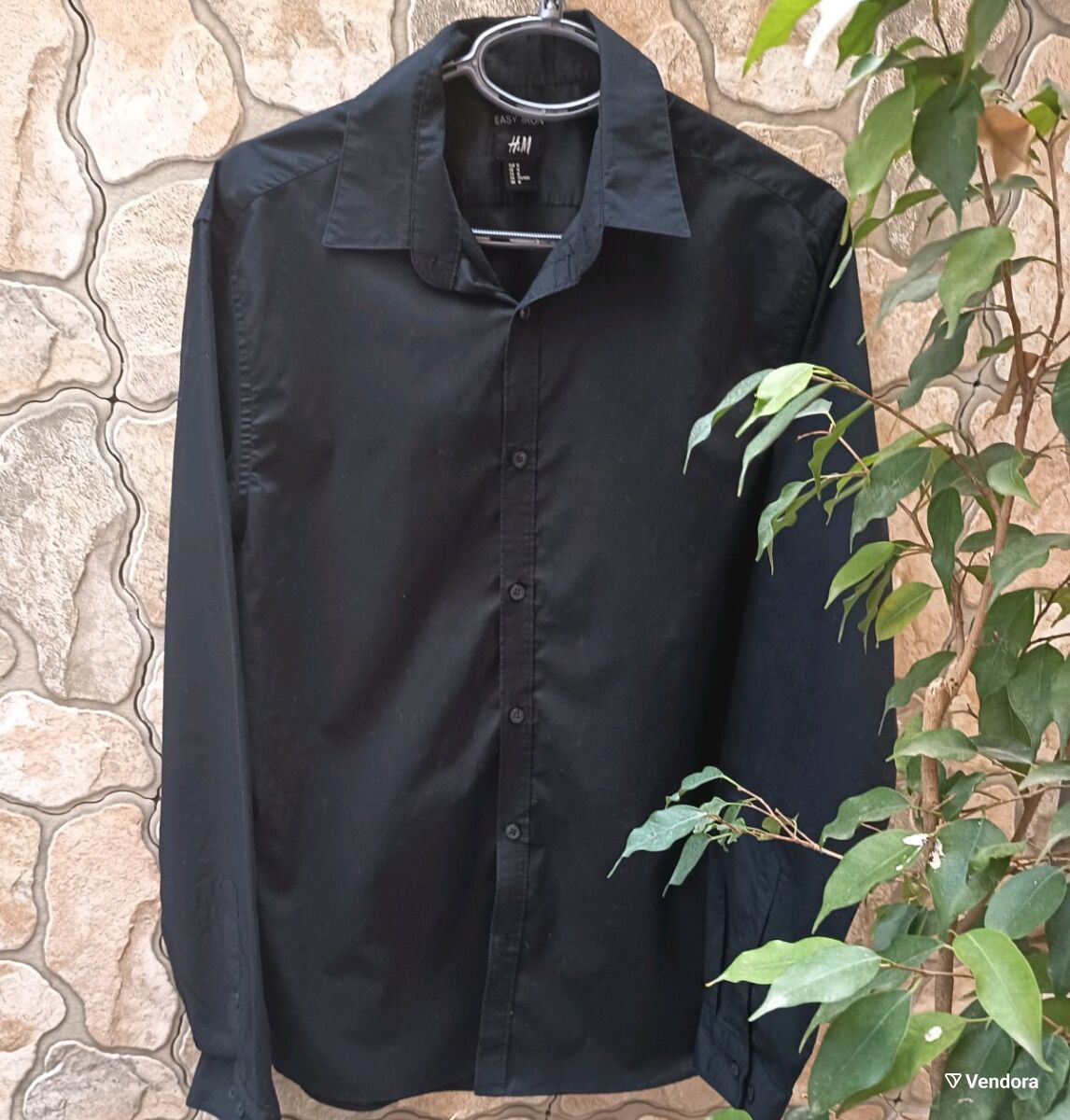h&m black dress shirt Billy Reid Detachable Collar Dolman Shirt, Black main image 0