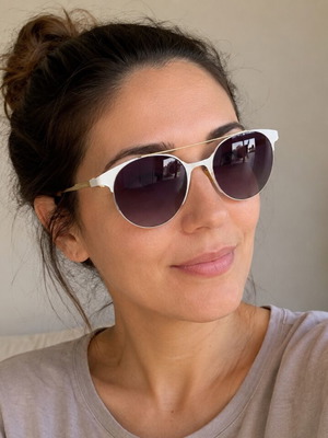 Carrera sunglasses white frame with purple/grey gradient lenses like new