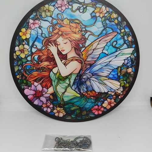 Magical Acrylic Decorative Fairy Sign stained glass style like new