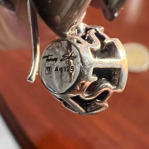 Thomas Sabo silver earrings like new, dark blue