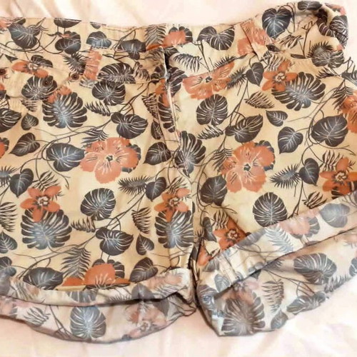 Up Fashion women's cotton shorts like new, tropical pattern, EU 44 L-XL