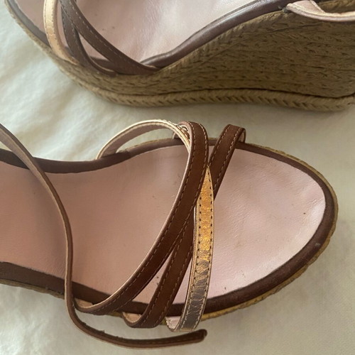 Rollini platform sandals size 38 like new, beige brown