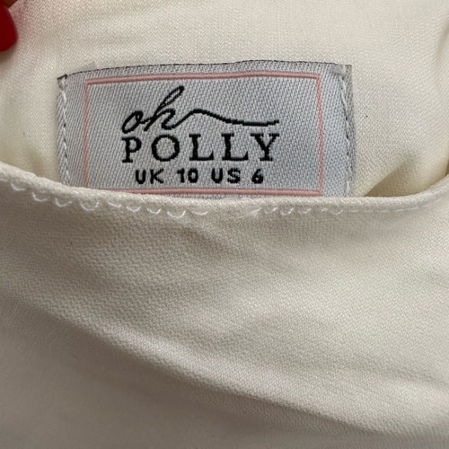 Oh Polly mini white dress with strass used, size S