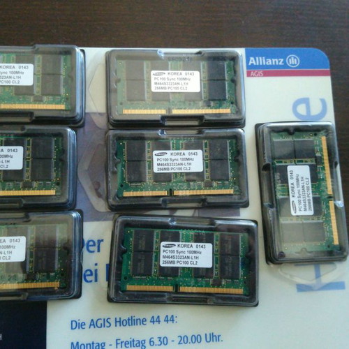 256MB SO DIMM SDRAM PC100 memory new for old laptops