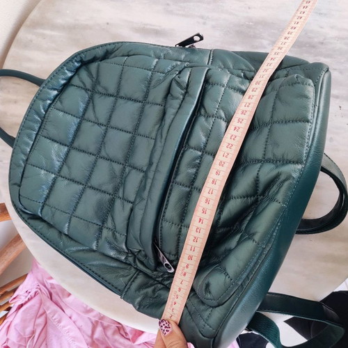 Backpack new green quilted