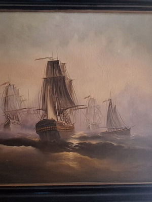 Ch. Doukas seascape painting in frame 122x142