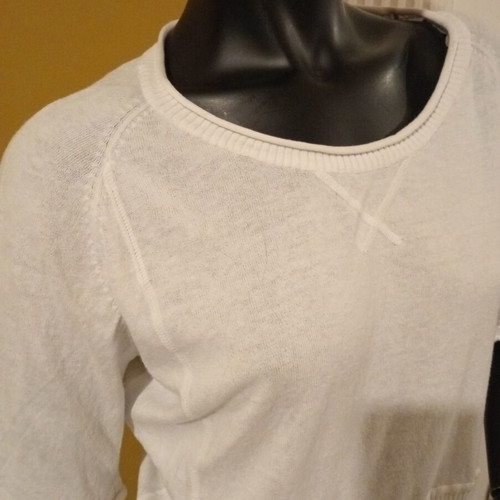 Cache Cache knitted cropped blouse white new M/L