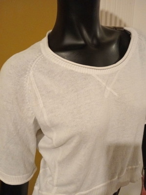 Cache Cache knitted cropped blouse white new M/L