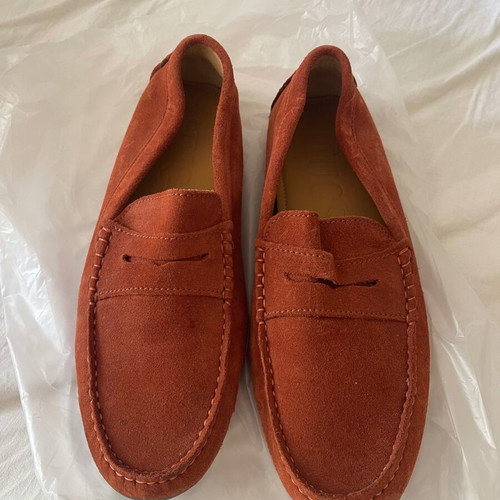 Hugs & Co men's castor moccasins used, UK size 9, orange