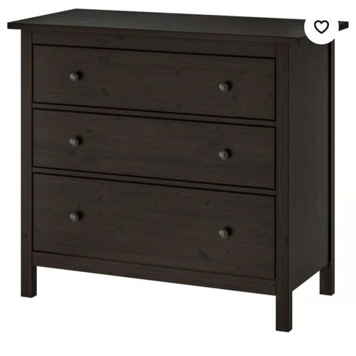 IKEA HEMNES 3-drawer chests used, black-brown, assembled