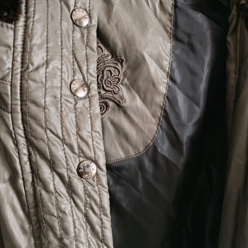 Long women's coat used, olive, size L
