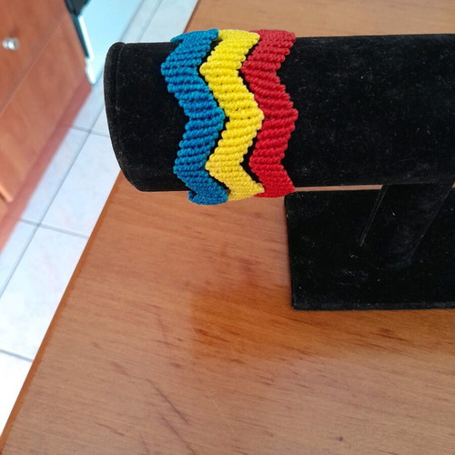 Macrame bracelets like new, red and yellow