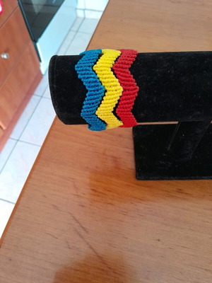 Macrame bracelets like new, red and yellow