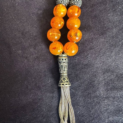 Vintage Greek Komboloi 1940s silver, like new
