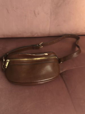 Mango crossbody bag used, brown faux leather vintage style