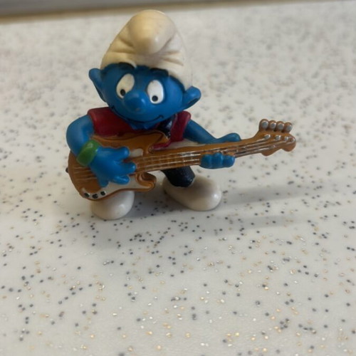 Smurf figure with bass Schleich used