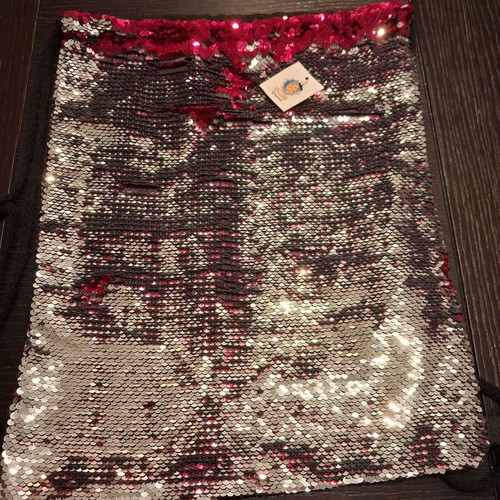 Backpack with pink and silver sequins new