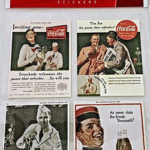 Coca-Cola Classic Vintage Stickers Set of 5, New