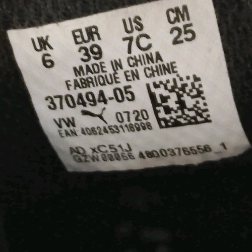 Puma athletic boots used, size 39, black