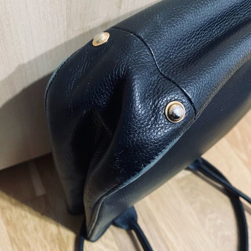 Longchamp leather shoulder bag like new, black