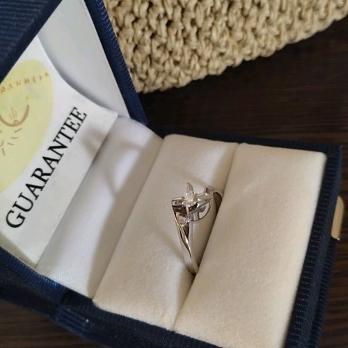 Solitaire ring white gold 18K new with 0.14ct brilliant diamond