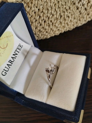 Solitaire ring white gold 18K new with 0.14ct brilliant diamond
