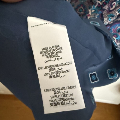 Juicy Couture silk mini dress used, size US 2, blue multicolor