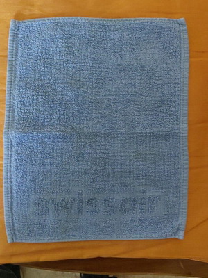 Swissair collectible towel from 1986 used