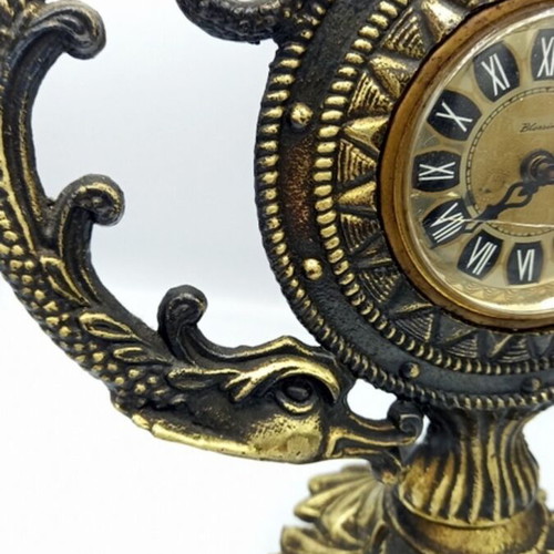 Vintage Blessing used mechanical table clock with 2 dragons
